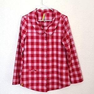 Lole flannel top, size 10